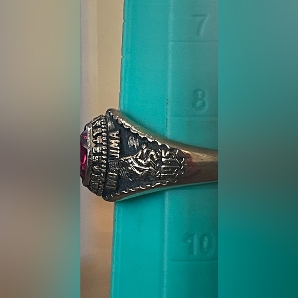 U.S. MARINE CORPS RING JOSTENS YLTM WITH RUBY STONE - Picture 5 of 7